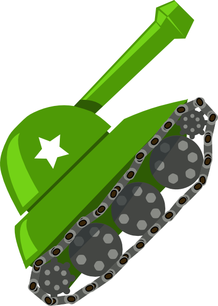 Green Tank Clip Art - Cartoon Tank Shower Curtain (426x598)