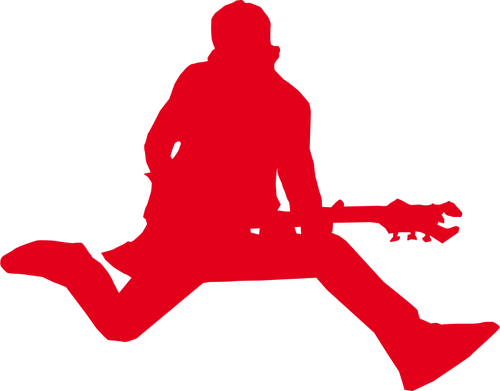 Silhouette Of Rock Star With Guitar Vector Graphics - Rock Star (500x391)