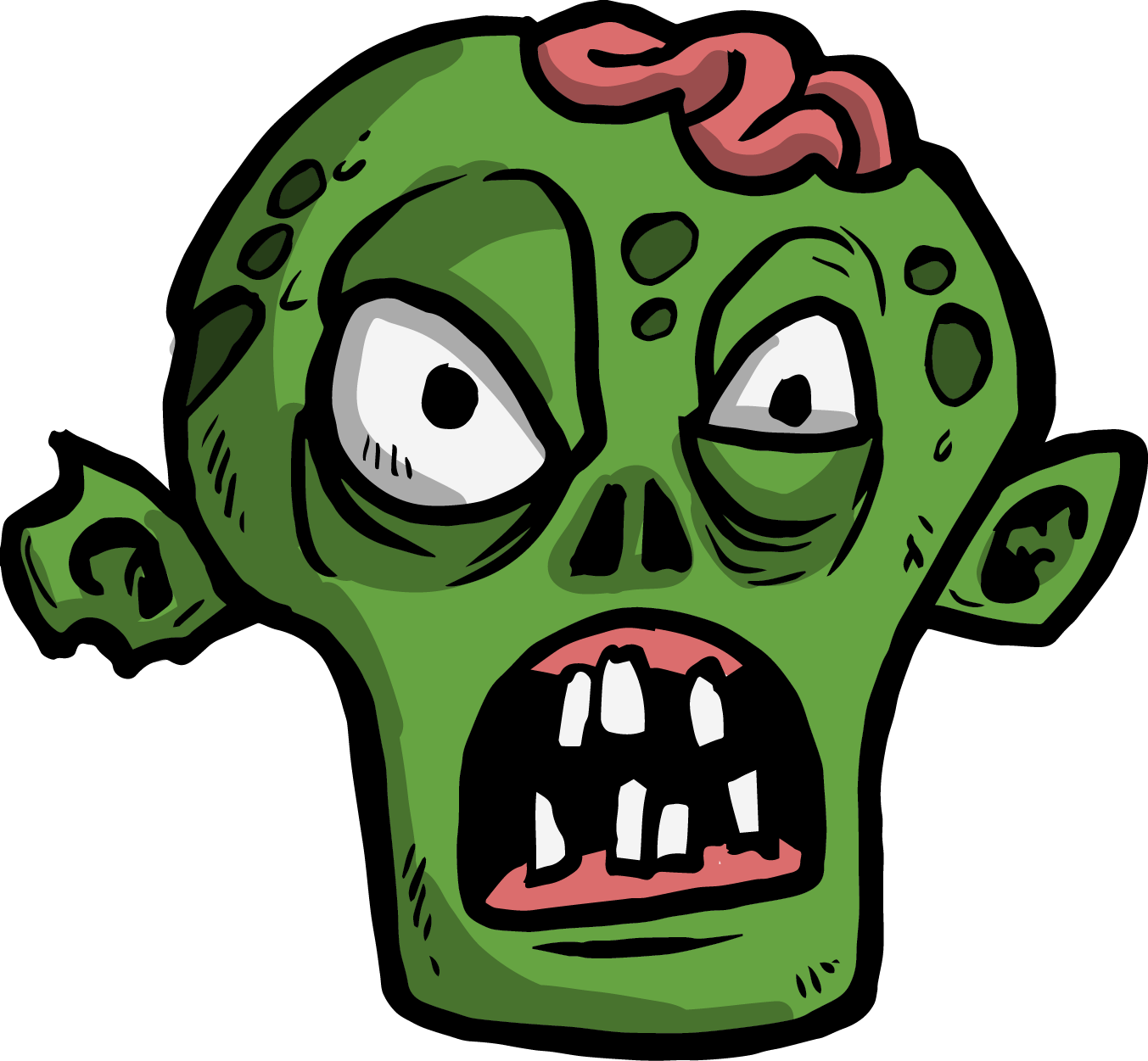 The Zombie Angry - Zombie Face Transparent Background (1353x1251)