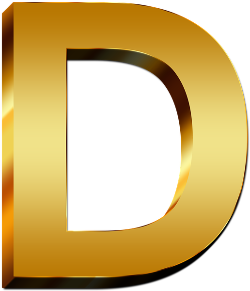 D Transparent - Golden D Png (720x720)