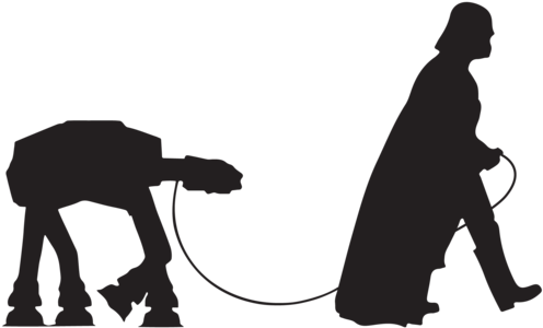 Darth Vader Walking An - Funny Star Wars Shirts (500x500)