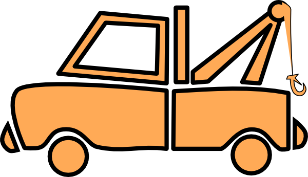 Flatbed Tow Truck Clip Art - Tow Truck Clip Art (600x346)