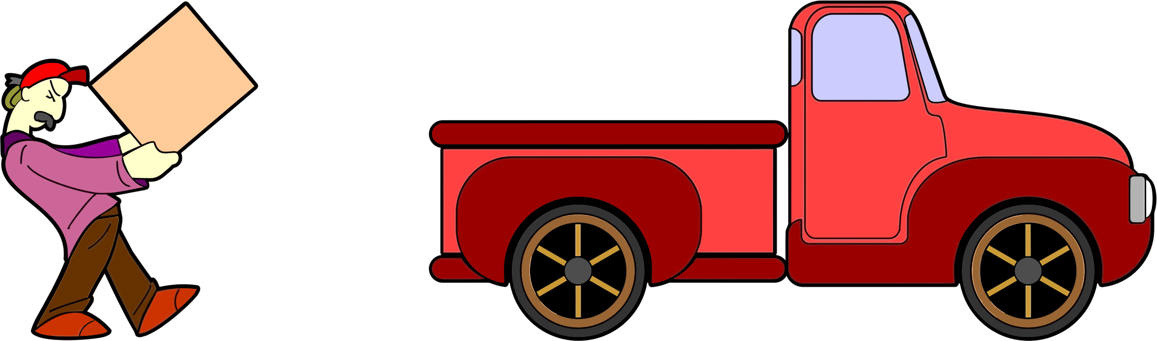 Pickup Truck Car Mover Thames Trader Clip Art - Pickup Truck Car Mover Thames Trader Clip Art (2545x750)