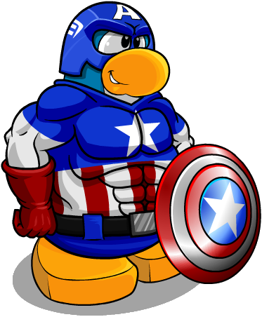 Back When I Predicted Star Wars 2016 Takeover , I Tied - Club Penguin Capitan America (373x452)