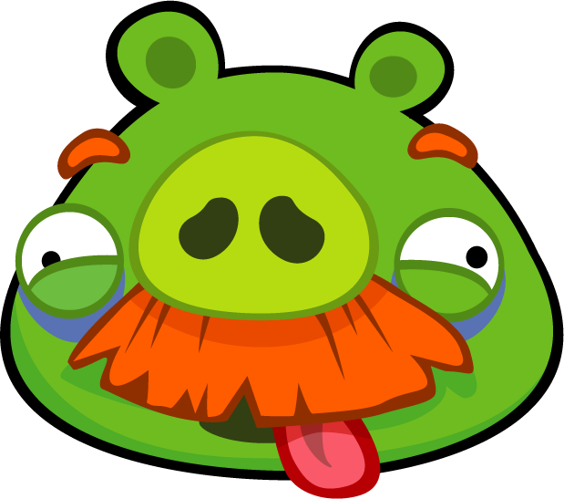Ab Classic Character Moustachepig Tongueout - Angry Birds Foreman Pig (619x547)