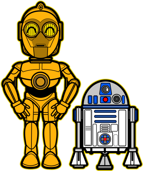 C3po & R2d2 - Star Wars Kawaii (500x625)