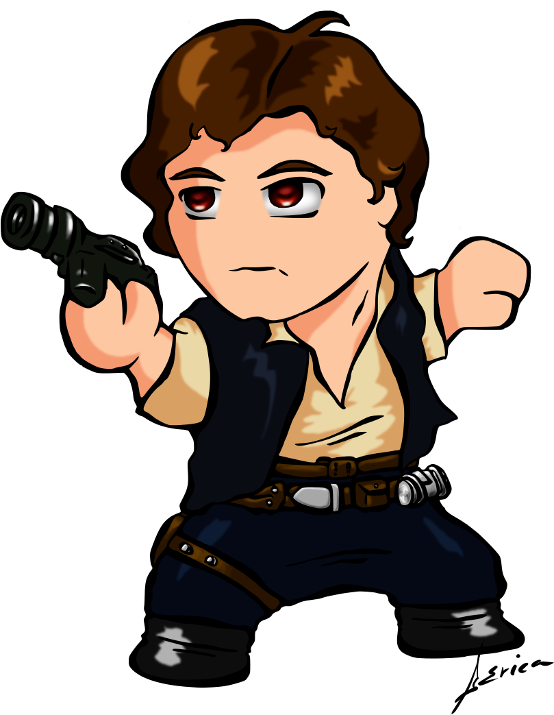 Chibi Han By Alfalyr - Chibi Star Wars Han Solo (939x1124)