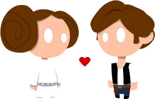 Leia And Han Solo Wallpaper Entitled Han And Leia Dollz - Han Solo Leia Png (659x392)