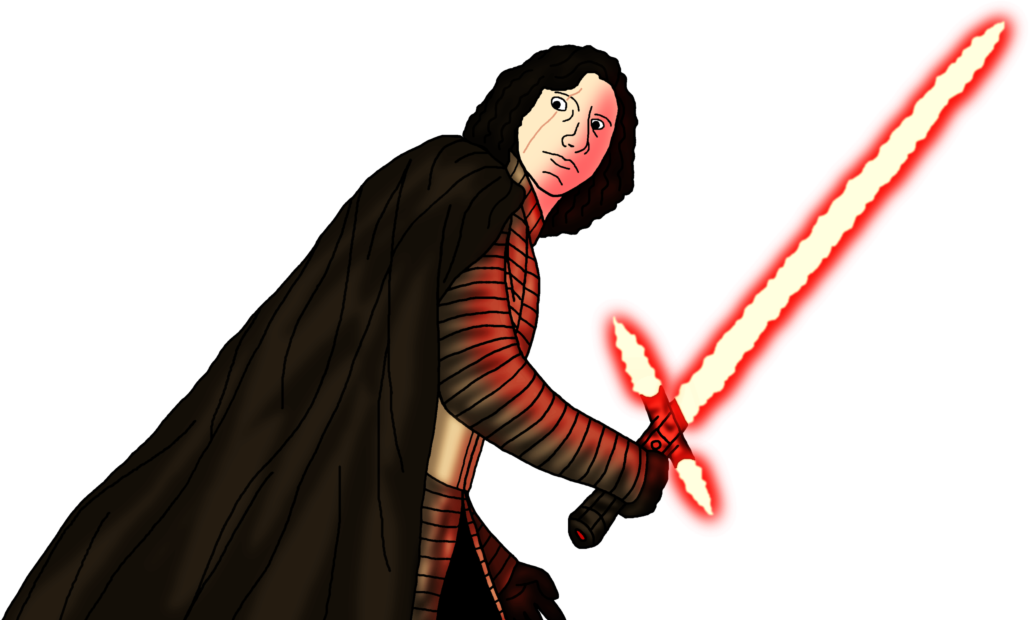 Star Wars Black And White Clip Art Download - Last Jedi Kylo Ren (3745x2349)