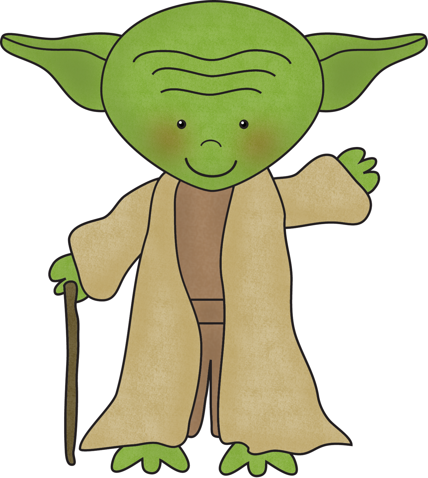 The Gallery For > Yoda Clipart Black And White - Scrappin Doodles Star Wars (1434x1600)