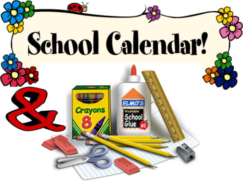 School Calendar 2018 - School Supplies Transparent (798x600)