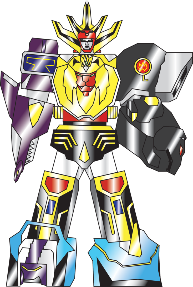 Wild Force Megazord Hammerheadshark Knuckle Strike - Power Rangers Wild Force Zords (734x1089)