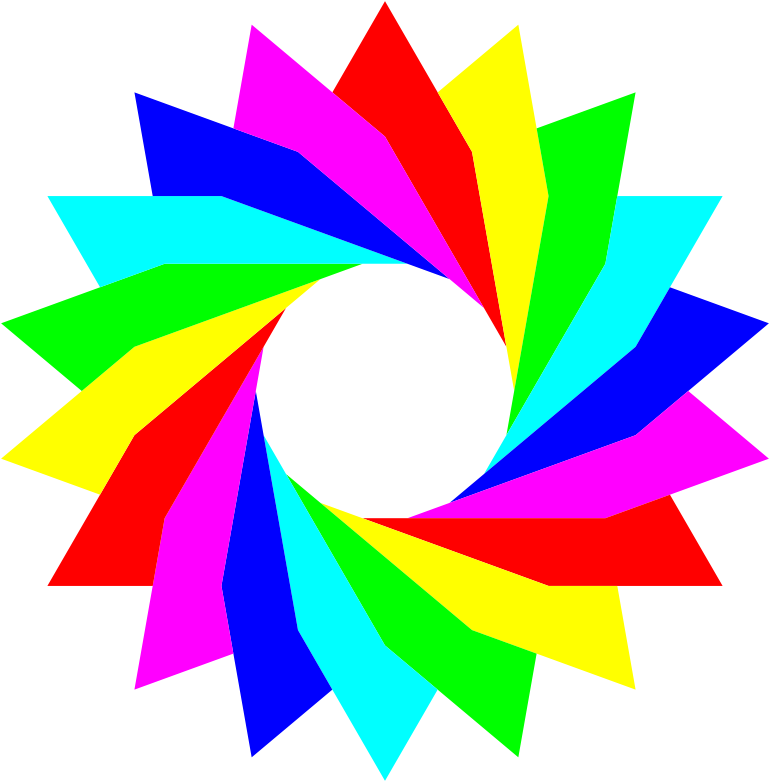 Free January 13 2013 6 Triangles Rainbow - Raibow Colour Clipart (800x800)