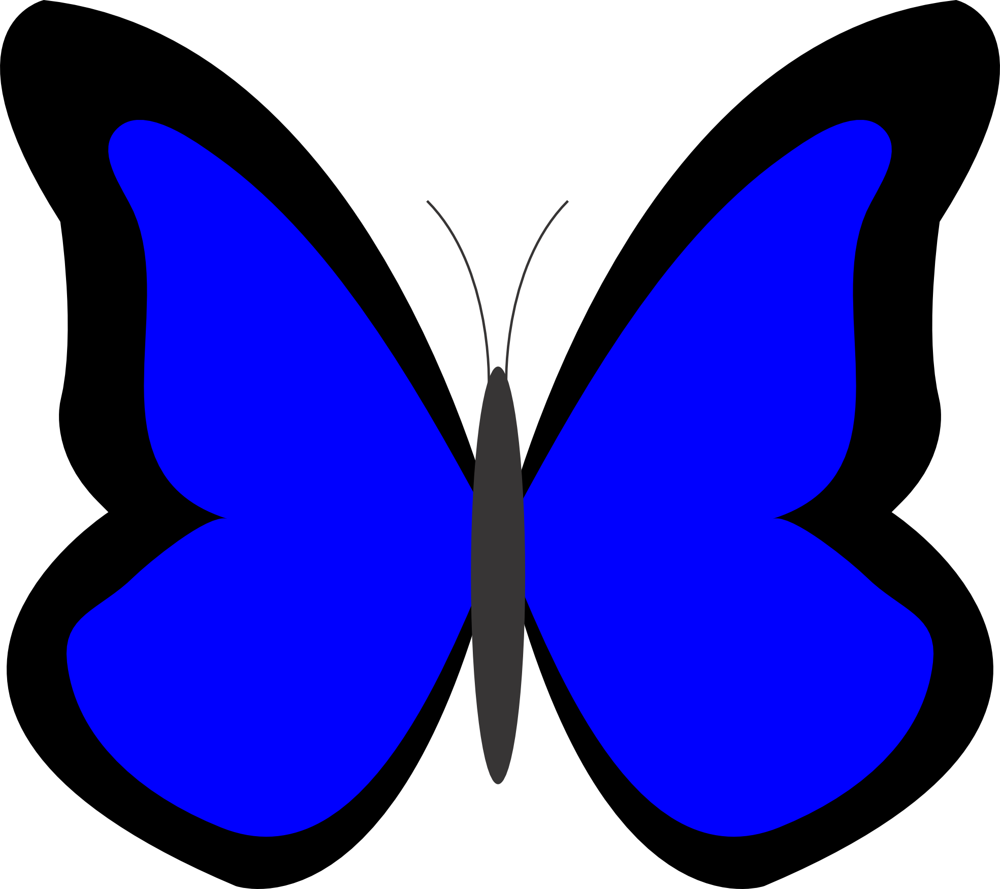 2012 February 02 Xochi - Blue Butterfly Clip Art (1969x1750)