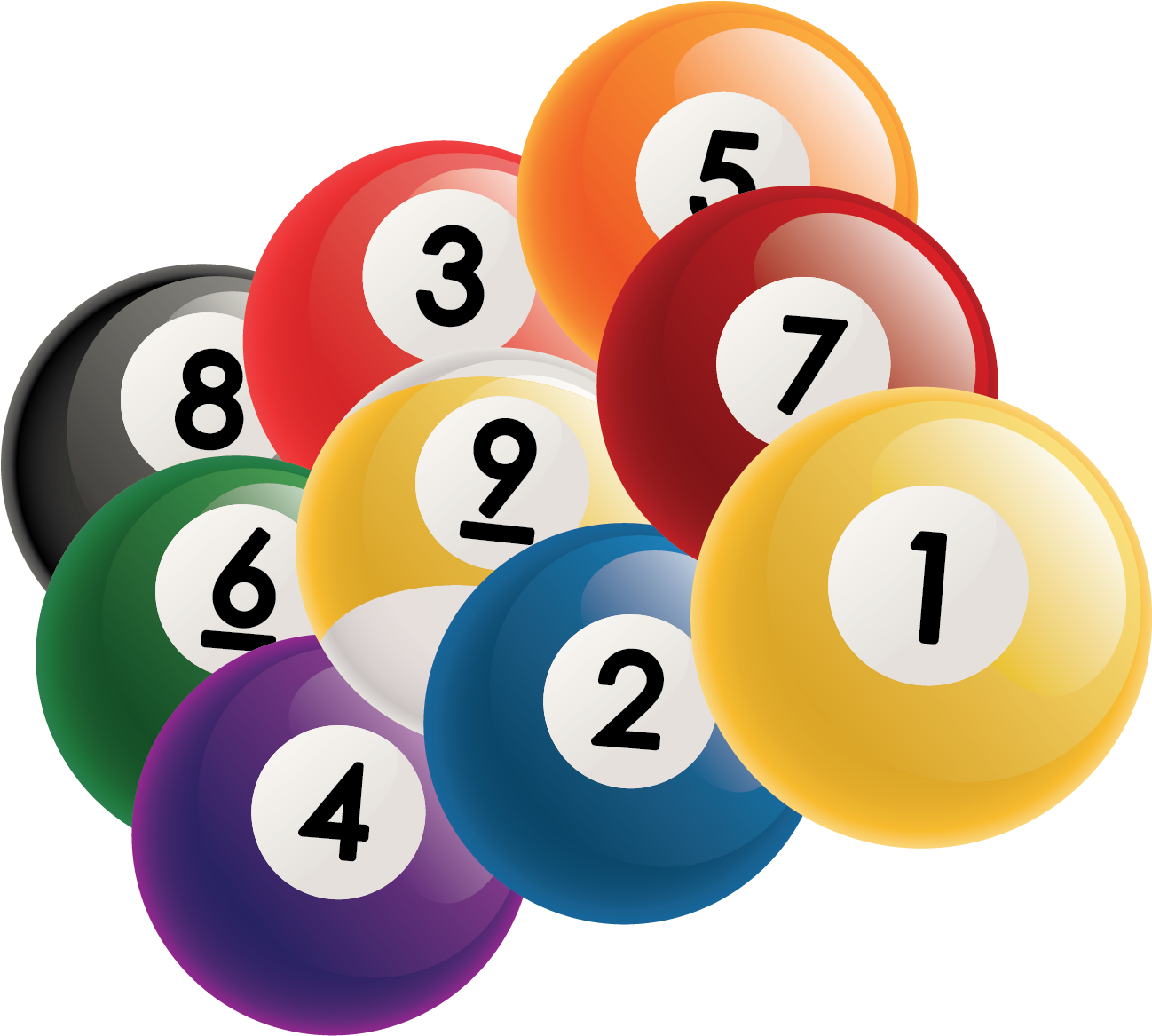Ball August Clipart - 9 Ball Billiards Png (1297x1213)