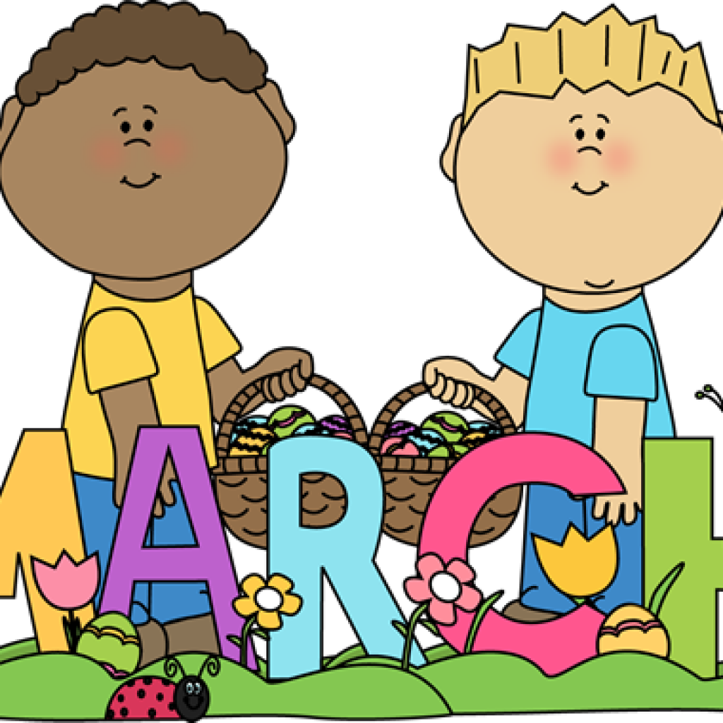 March Clipart Free Month Of March Easter Kids Clip - Clip Art (1024x1024)
