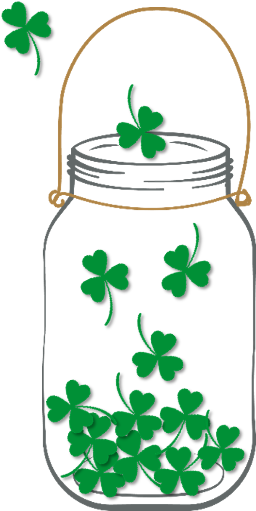 Shamrocks In Mason Jar Png - Mason Jar (569x1089)