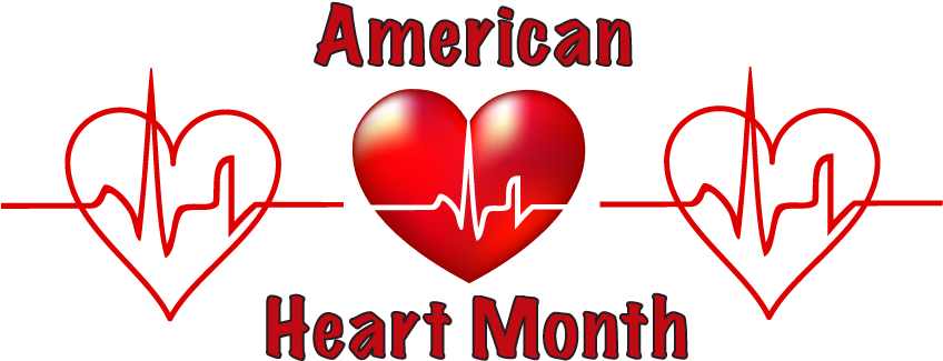 Free February Clip Art Cliparting - American Heart Association Month (847x346)