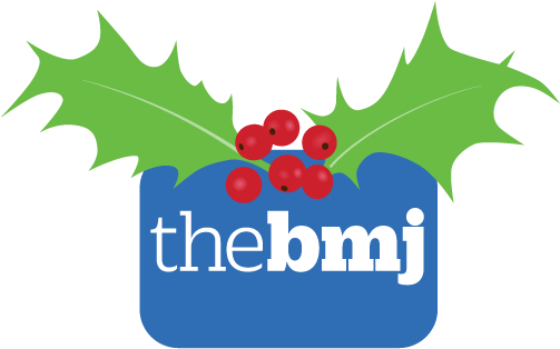 The Bmj Logo With Holly Leaves And Berries On Top - Bmj (600x401)