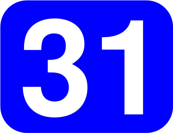 Free Vector Number 31 Clip Art - Number 31 (600x499)