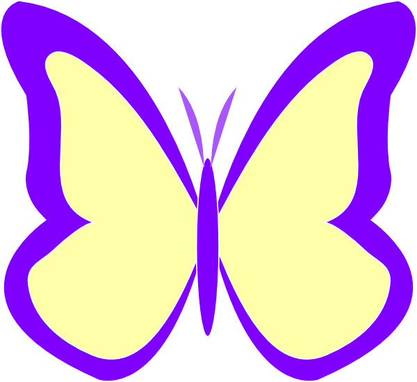Purple Ivory Butterfly Clip Art At Clker - Butterfly Yellow And Violet (600x550)