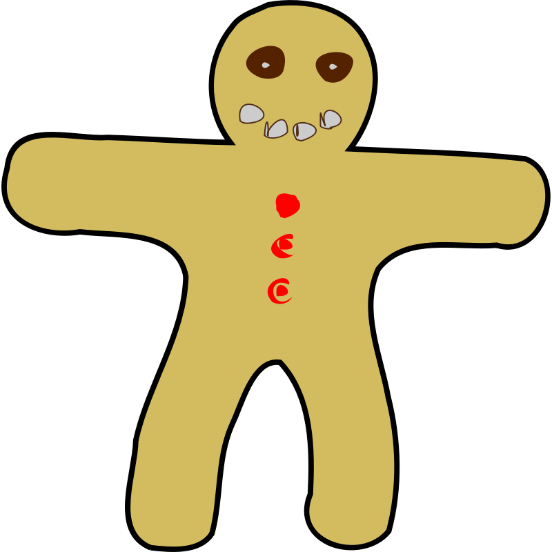 Clipart - Gingerbread Man - Kartun Cookies (800x800)
