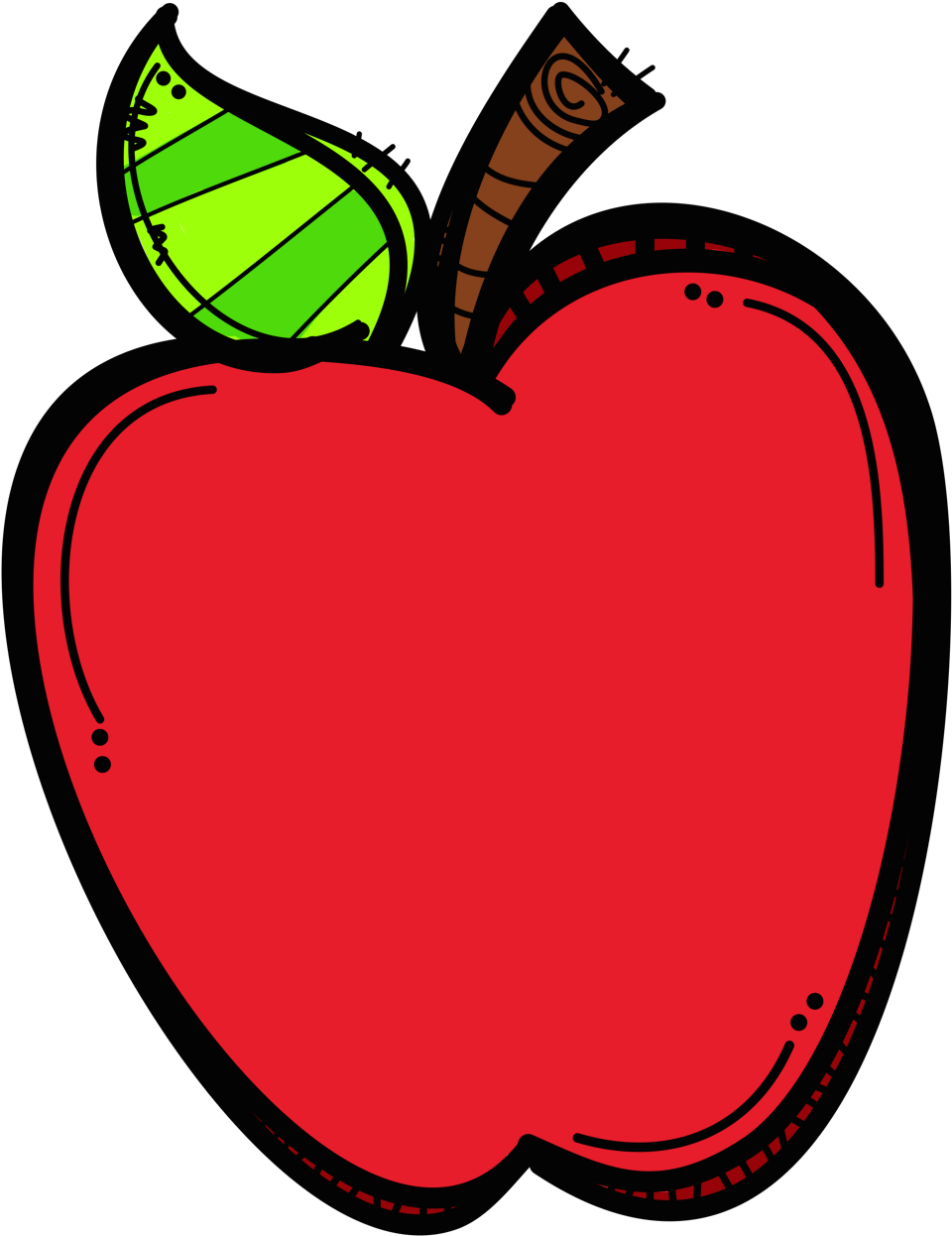 Que Te Como*✿* - Apple Clipart Black And White (1026x1458)