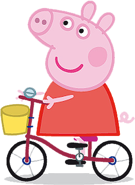 Peppa Pig Png Pack More - Peppa Pig Bicycle Png (395x381)