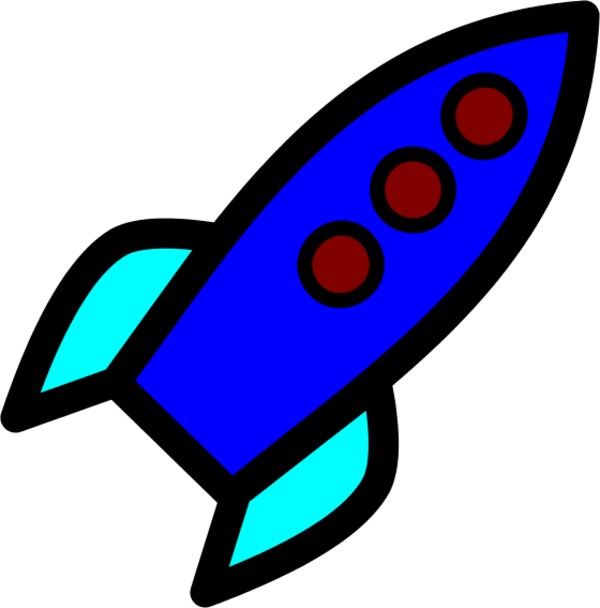 Rocket Clipart - Blue Rocket Clipart (600x608)
