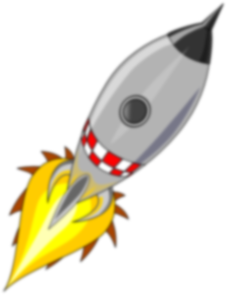 Rocket Clip Art - Spaceship Blasting Off Png (462x599)