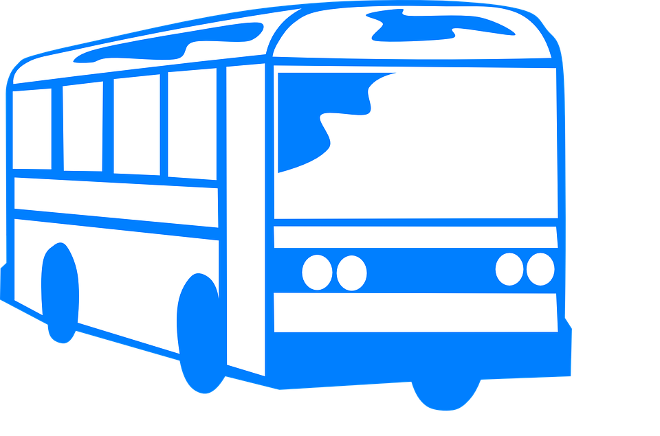 Black And White Bus Clipart (960x635)