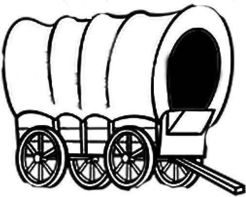 Pioneer Villa Truck Plaza - Covered Wagon Black Line Master (512x512)