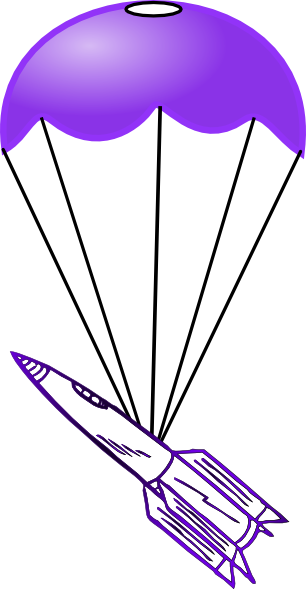 Parachute With Rocket Clip Art - Parachute On A Rocket (306x589)