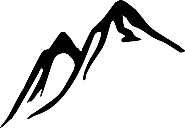 Mountain Clip Art - Mountain Drawing Black And White (600x417)