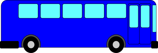 Blue Bus Clip Art At Clker - Blue Bus Clipart Png (600x202)