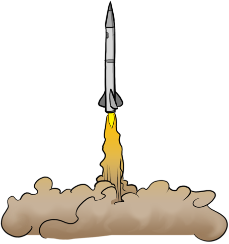 A Rocket Blasting Off Into Space - Missile (467x500)