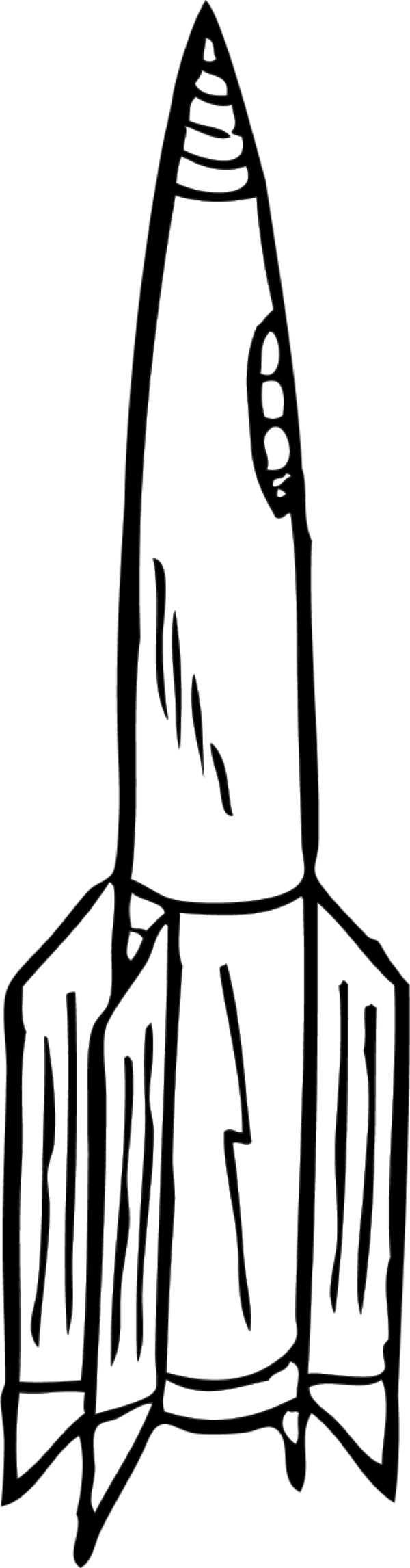 Rocket Clip Art Black And White - Rocket Ship Clip Art (600x2292)