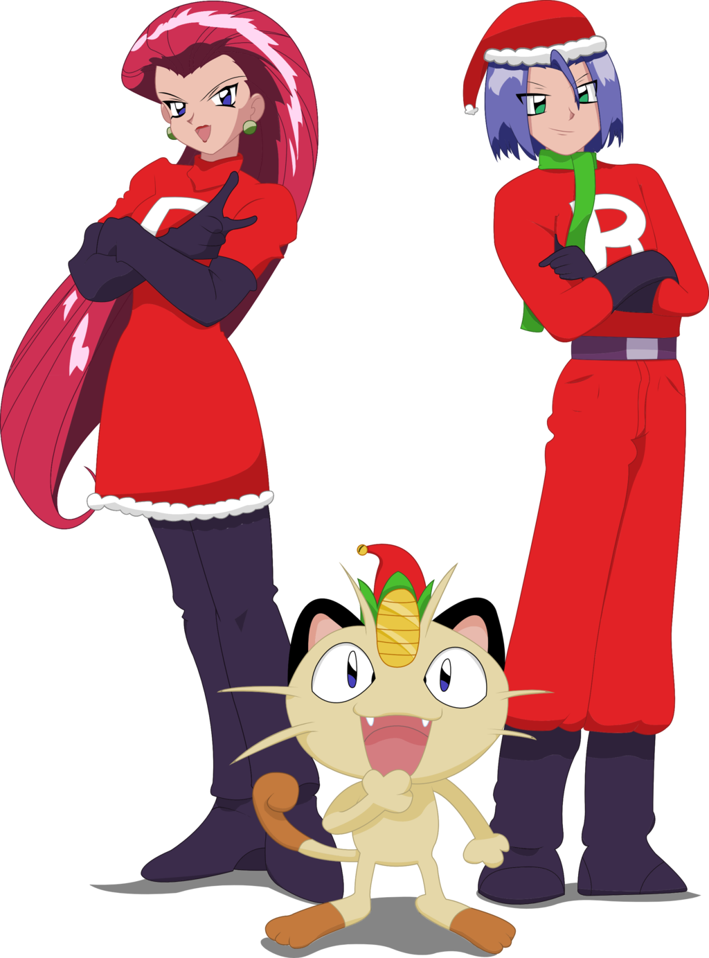 A Merry Christmas From Team Rocket By Lillygeneva - Jessie And James Pokemon Christmas (1024x1383)