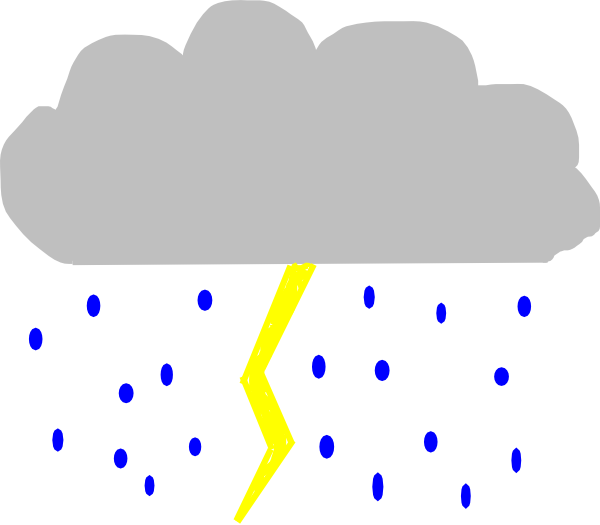 Thunder Cloud Clip Art At Clker - Clip Art (600x525)