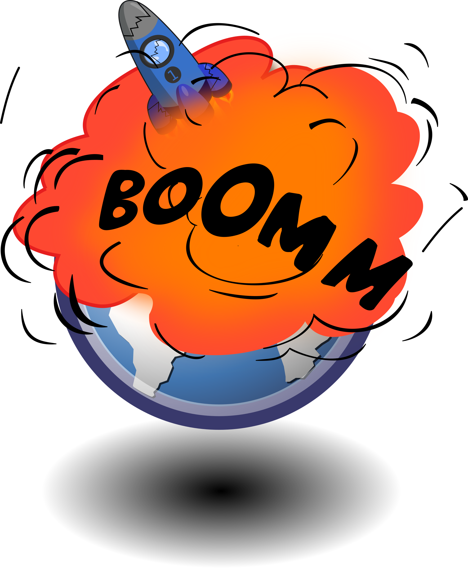 Rocket Explosion Clipart - Earth Exploding Clip Art (1977x2400)