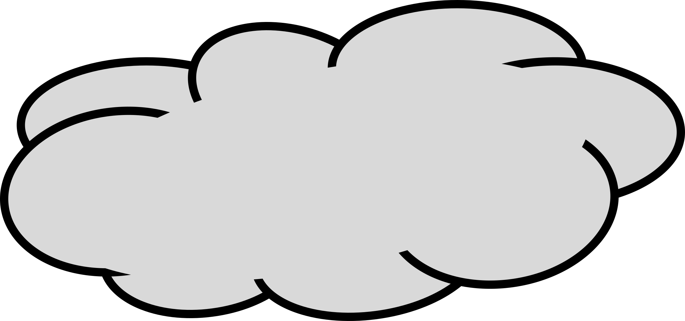 Gray Cloud Clipart Clip Art Of Cloud Clipart - Transparent Background Clouds Clipart (2400x1125)