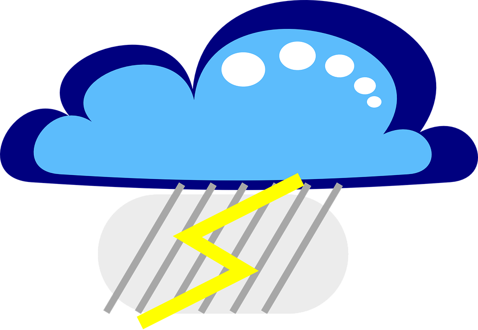 Free Drakoon Thunder Cloud 3 - Light Rain With Thunder Cartoon (960x662)