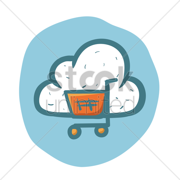 Free Cloud Computing Online Shopping Vector Image - Online Shopping (600x600)