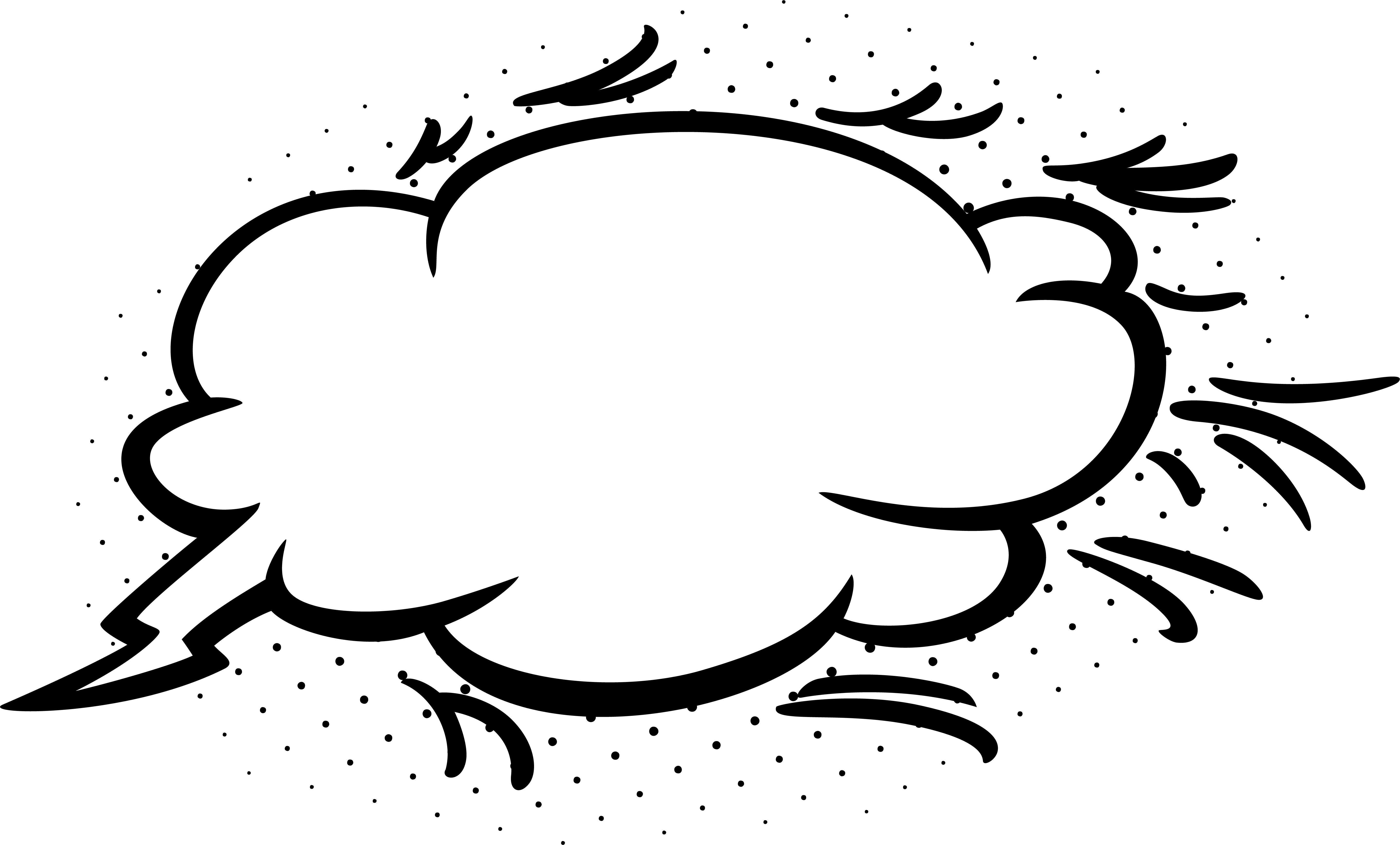 Empty Comic Bubbles Cloud Clipart Png Image Download - Comic Bubble Png (5757x3473)