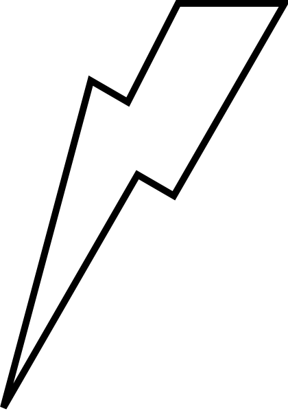Clip Art Lightning Bolt - Lightning Bolt Line Drawing (420x598)