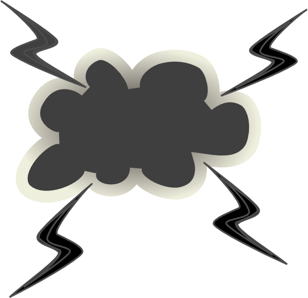 Angry Cloud With Lightening Bolts Clip Art - Angry Cloud Clipart (600x579)