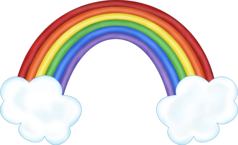 Clip Art - Arco Iris Com Nuvem (822x501)
