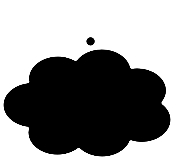 Thought Bubble Clip Art - Thought Bubble Silhouette Transparent (600x555)