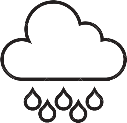 Cloud Outline - Cloud With Rain Outline (550x550)