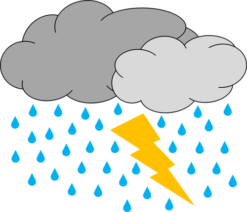 Lighting Rain Clipart - Thunderstorm Clipart (500x430)